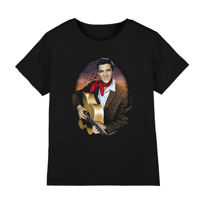 Black - Front - Elvis Presley Childrens-Kids Red Scarf 2 T-Shirt