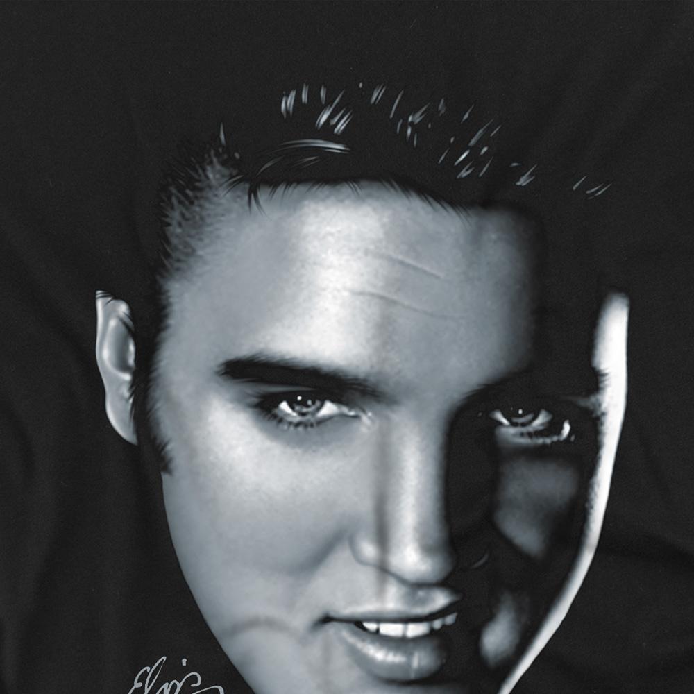 Black - Side - Elvis Presley Childrens-Kids Big Face T-Shirt