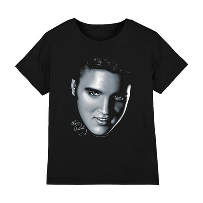 Black - Front - Elvis Presley Childrens-Kids Big Face T-Shirt