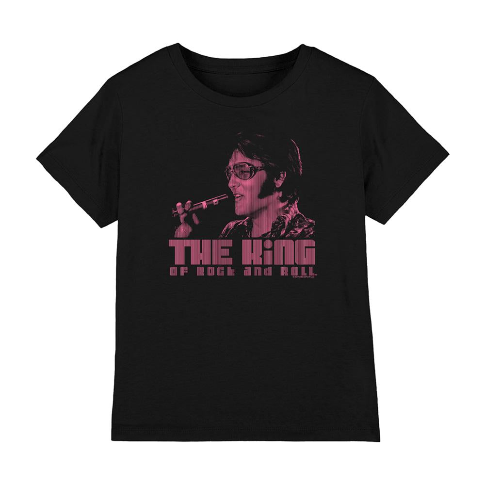 Black - Front - Elvis Presley Childrens-Kids The King T-Shirt
