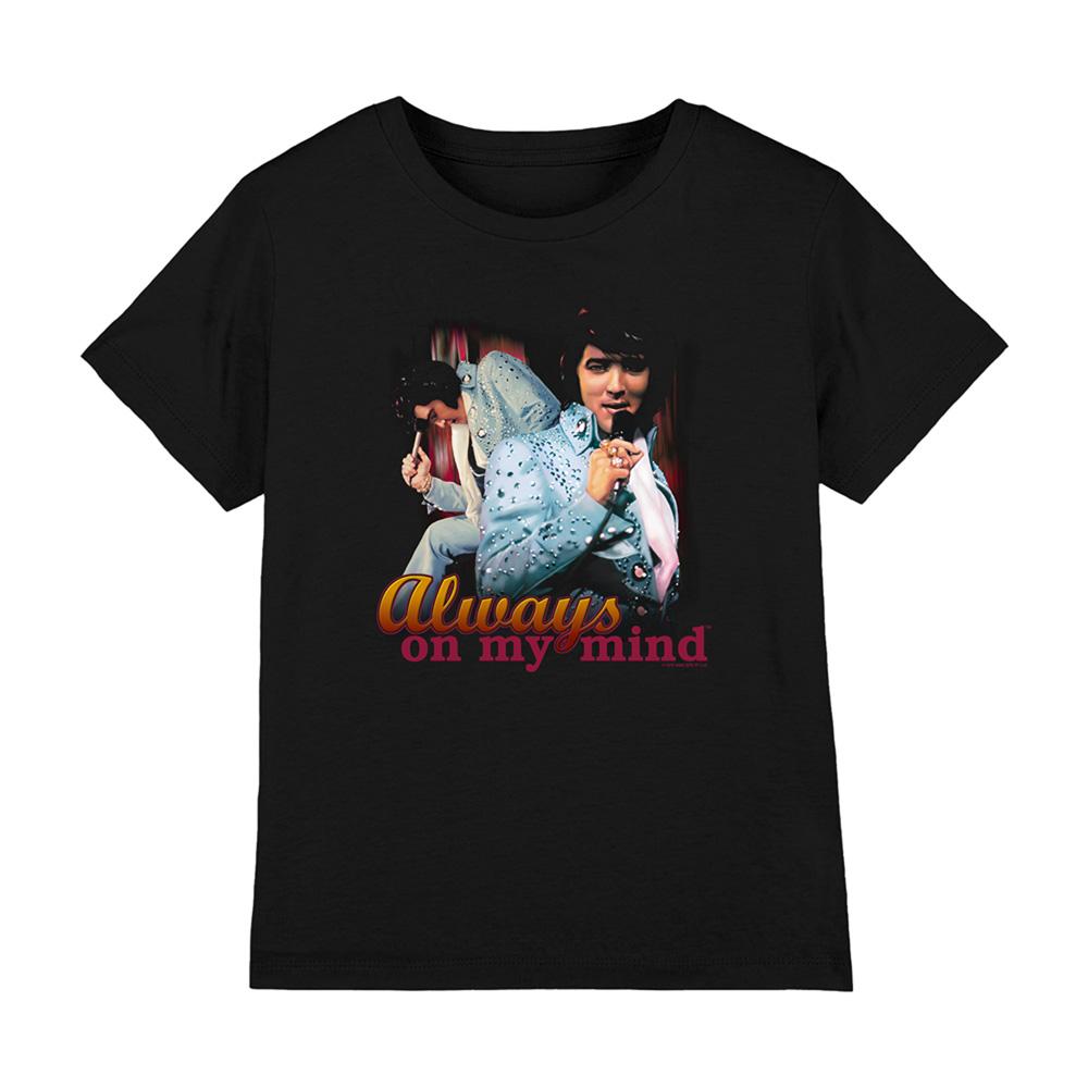 Black - Front - Elvis Presley Childrens-Kids Always On My Mind T-Shirt