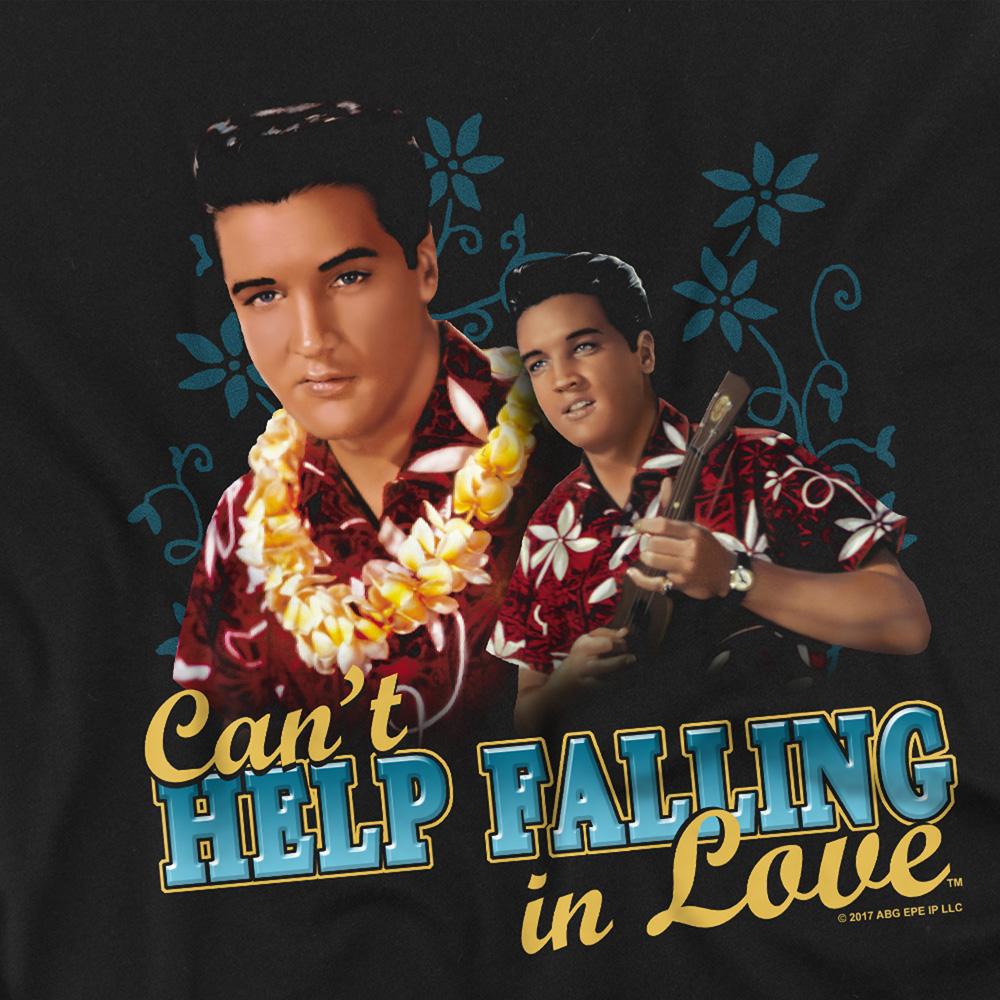 Black - Side - Elvis Presley Childrens-Kids Cant Help Falling T-Shirt