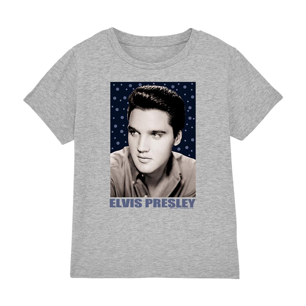 Athletic Heather - Front - Elvis Presley Childrens-Kids Blue Sparkle T-Shirt