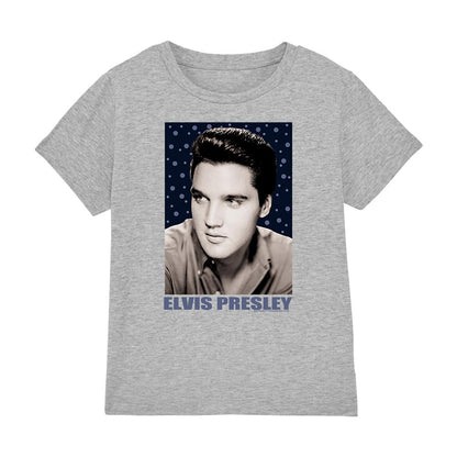 Athletic Heather - Front - Elvis Presley Childrens-Kids Blue Sparkle T-Shirt