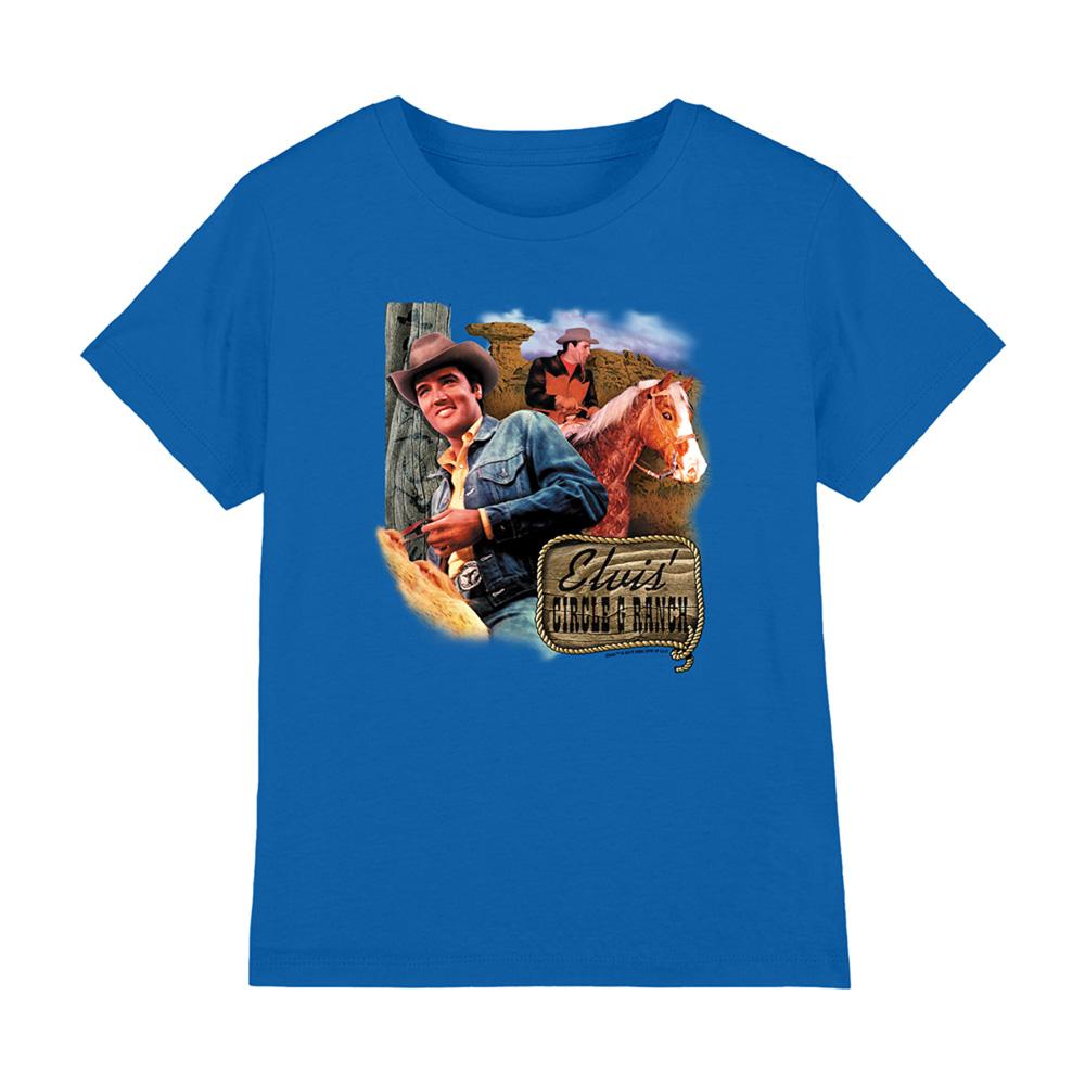 Royal Blue - Front - Elvis Presley Childrens-Kids Ranch T-Shirt