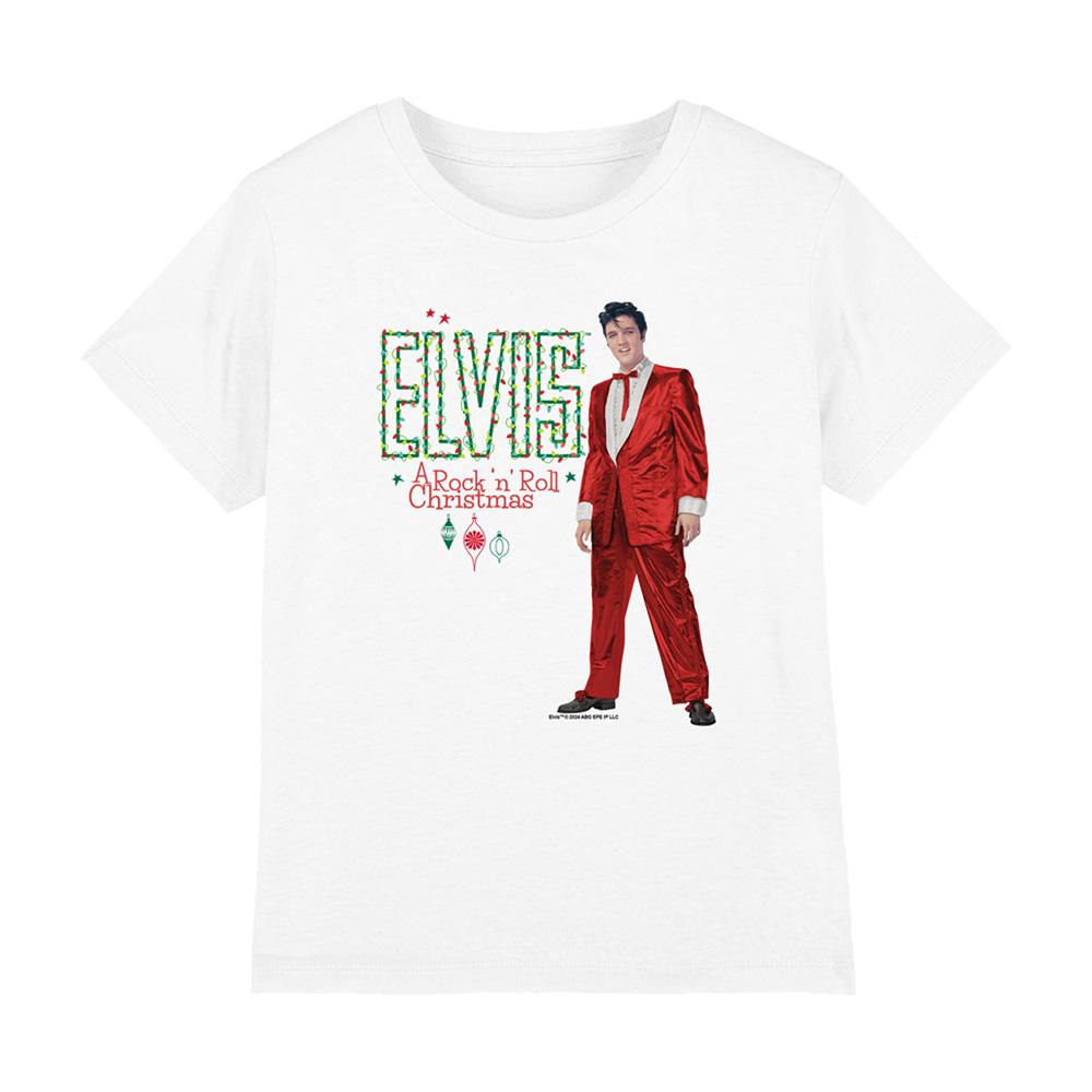 White - Front - Elvis Presley Childrens-Kids Lights T-Shirt