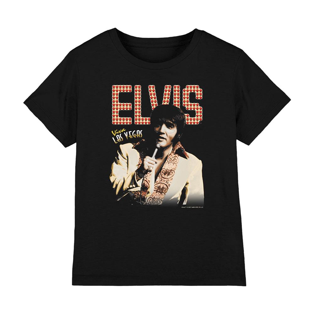 Black - Front - Elvis Presley Childrens-Kids Viva Star T-Shirt