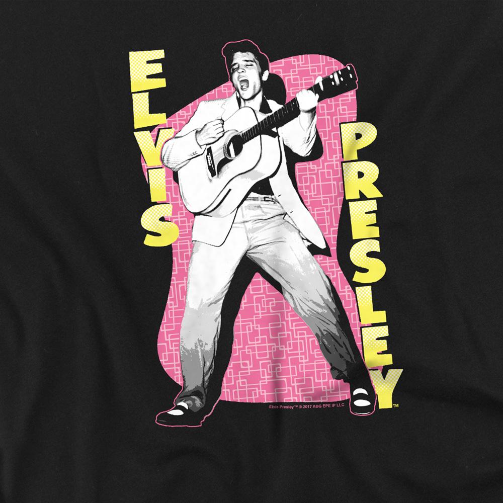 Black - Side - Elvis Presley Childrens-Kids Pink Rock T-Shirt