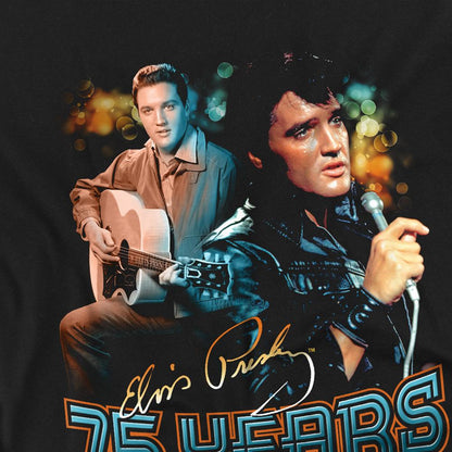 Black - Side - Elvis Childrens-Kids Year 75th T-Shirt