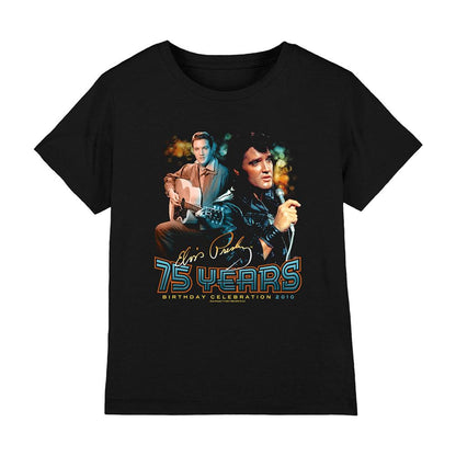 Black - Front - Elvis Childrens-Kids Year 75th T-Shirt