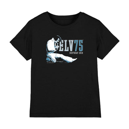 Black - Front - Elvis Presley Childrens-Kids Logo 75th T-Shirt