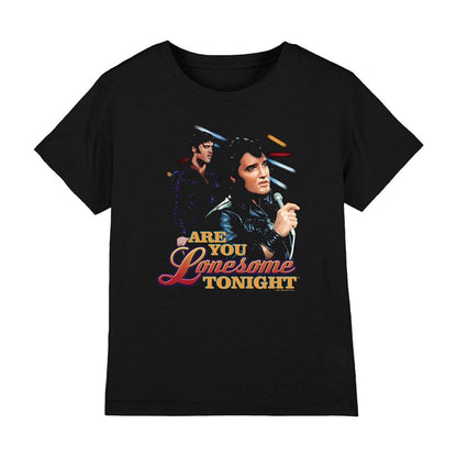 Black - Front - Elvis Presley Childrens-Kids Are You Lonesome T-Shirt