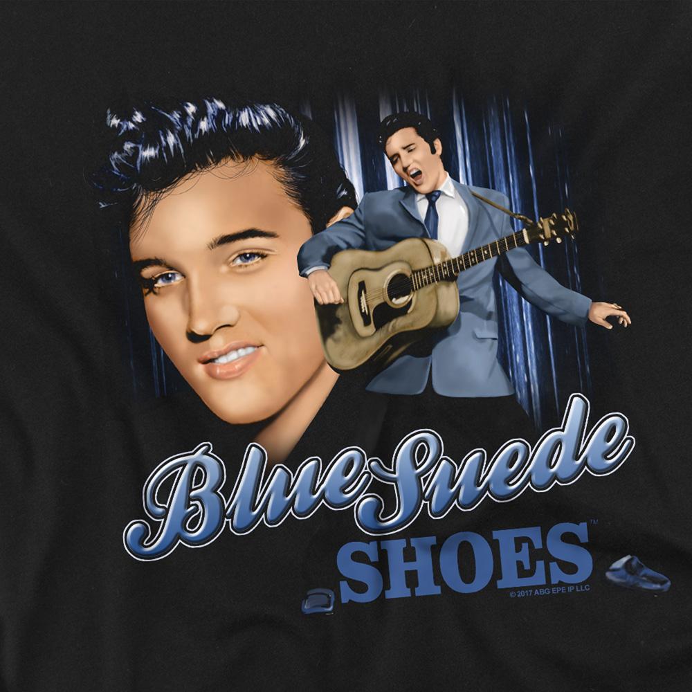 Black - Side - Elvis Presley Childrens-Kids Blue Suede Shoes T-Shirt