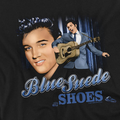 Black - Side - Elvis Presley Childrens-Kids Blue Suede Shoes T-Shirt