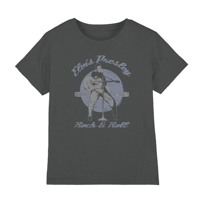 Charcoal - Front - Elvis Presley Childrens-Kids Rock Roll T-Shirt