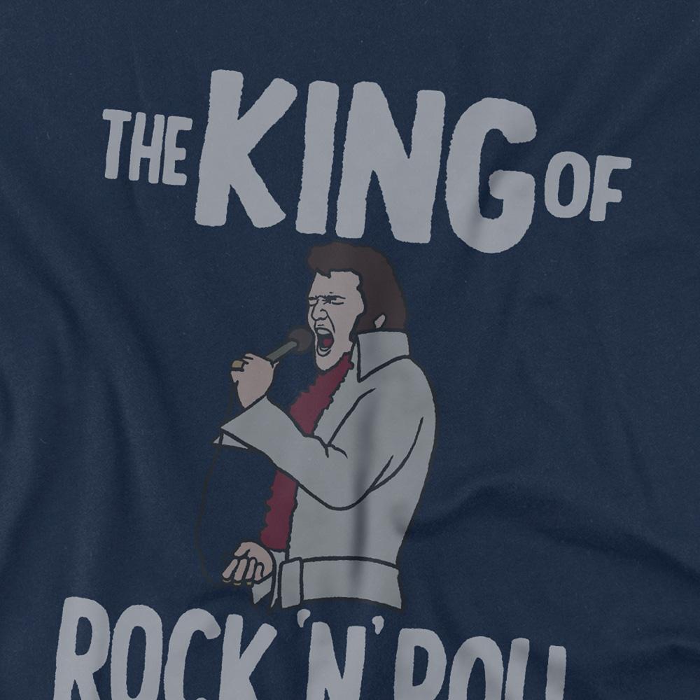 Navy - Side - Elvis Presley Childrens-Kids King Of Rock N Roll T-Shirt