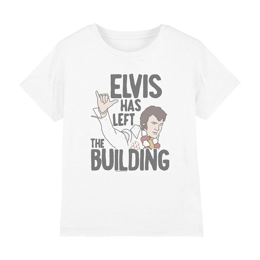 White - Front - Elvis Presley Childrens-Kids Elvis Has Left The Building T-Shirt