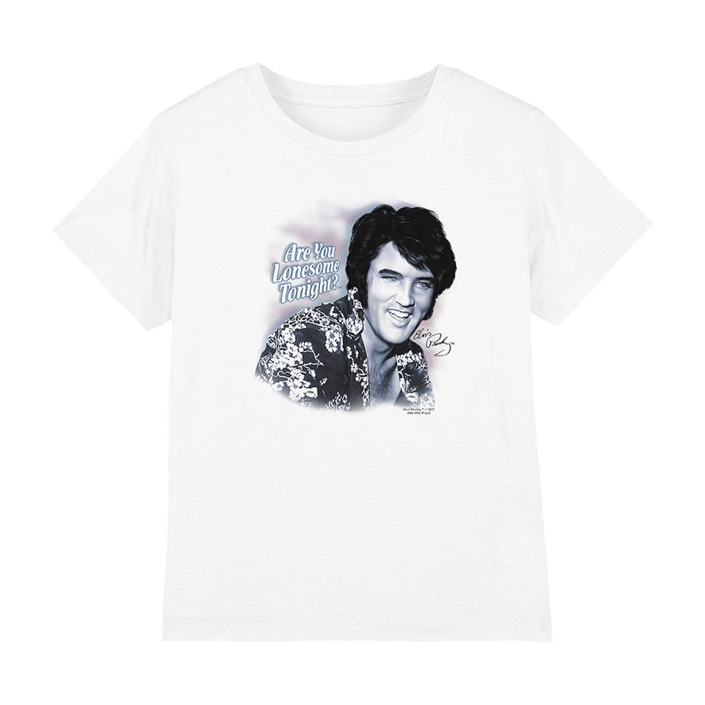 White - Front - Elvis Presley Childrens-Kids Lonesome Tonight T-Shirt