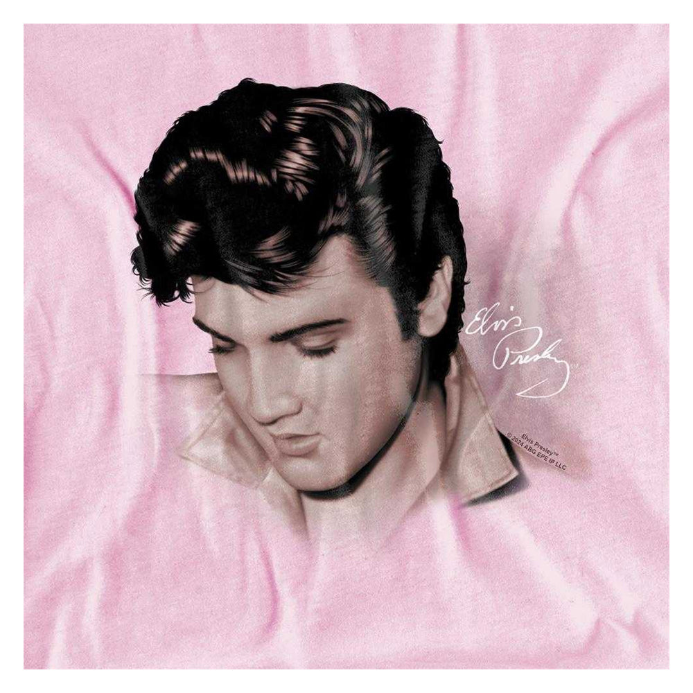 Pink - Side - Elvis Presley Childrens-Kids Looking Down T-Shirt