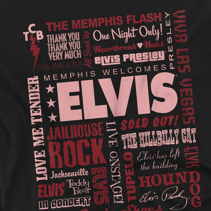 Black - Side - Elvis Presley Childrens-Kids Whole Lotta Type T-Shirt