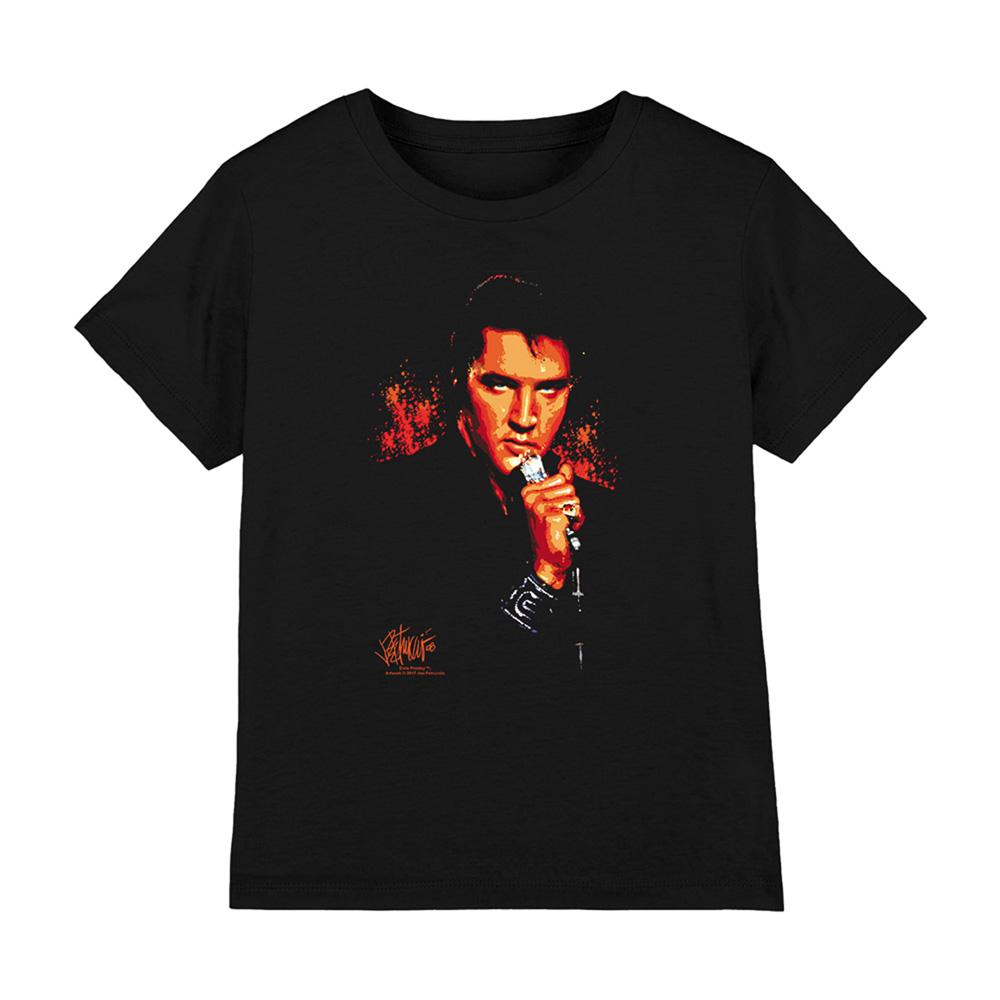 Black - Front - Elvis Presley Childrens-Kids Trouble T-Shirt