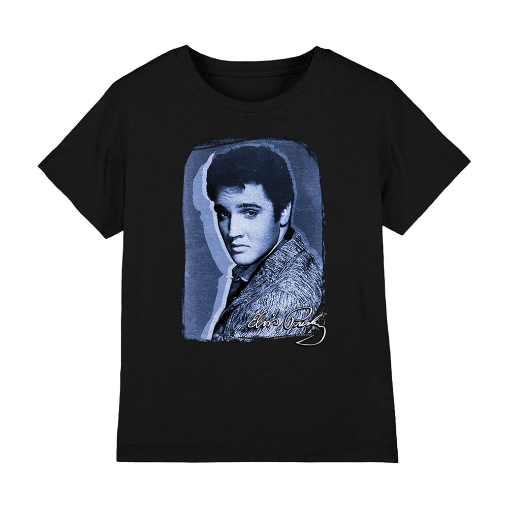 Black - Front - Elvis Presley Childrens-Kids Overlay T-Shirt