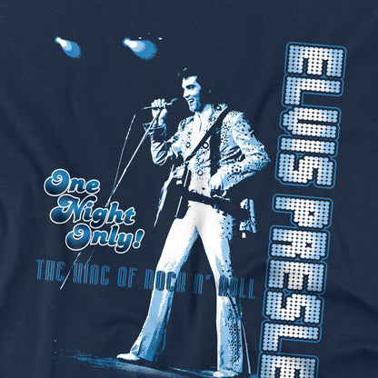 Navy - Side - Elvis Presley Childrens-Kids One Night Only T-Shirt