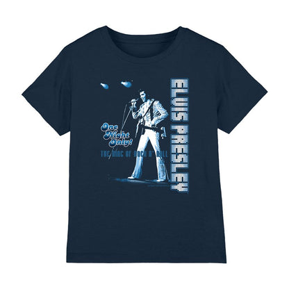 Navy - Front - Elvis Presley Childrens-Kids One Night Only T-Shirt