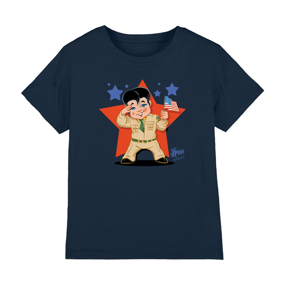 Navy - Front - Elvis Presley Childrens-Kids Lil G I T-Shirt