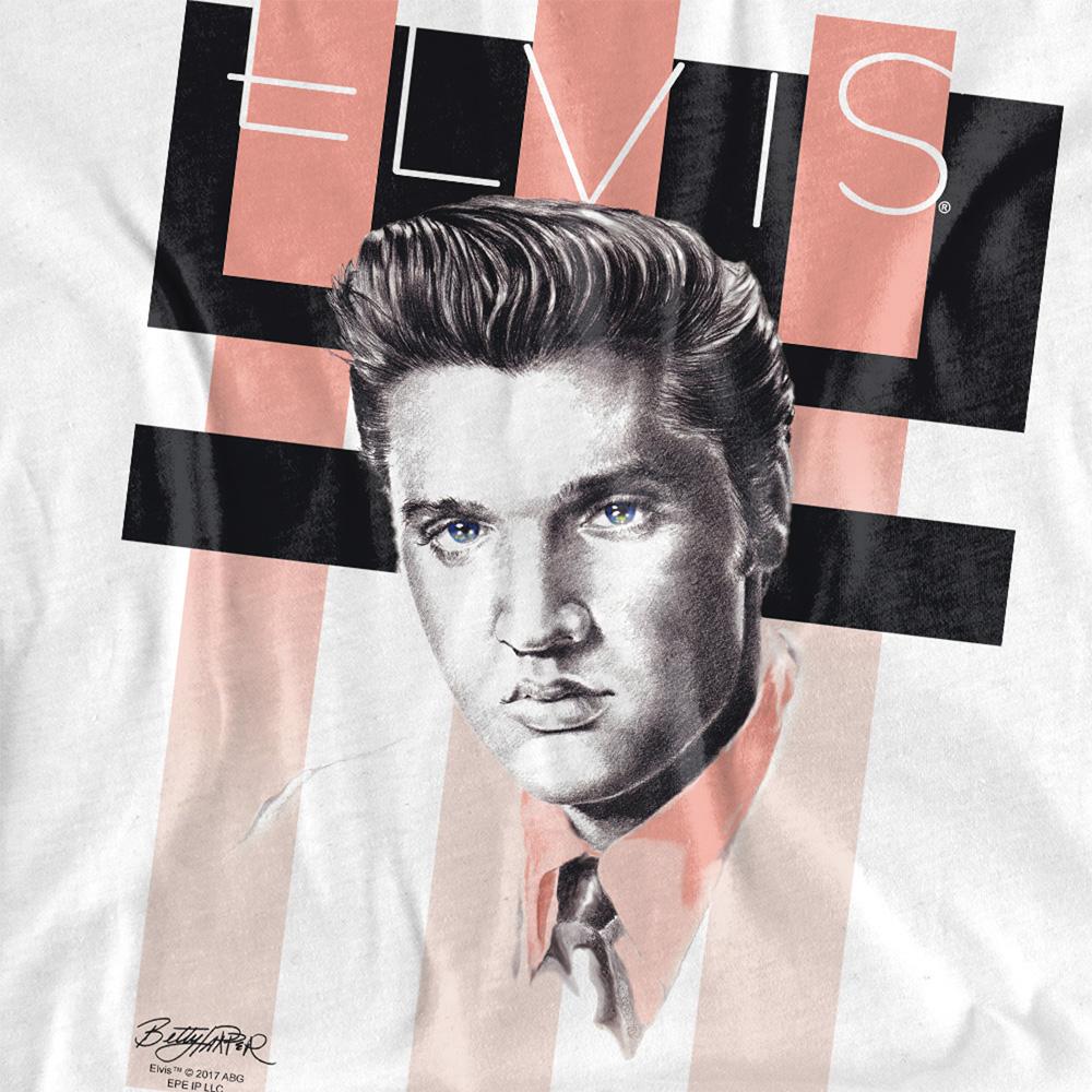 White - Side - Elvis Presley Childrens-Kids Retro T-Shirt
