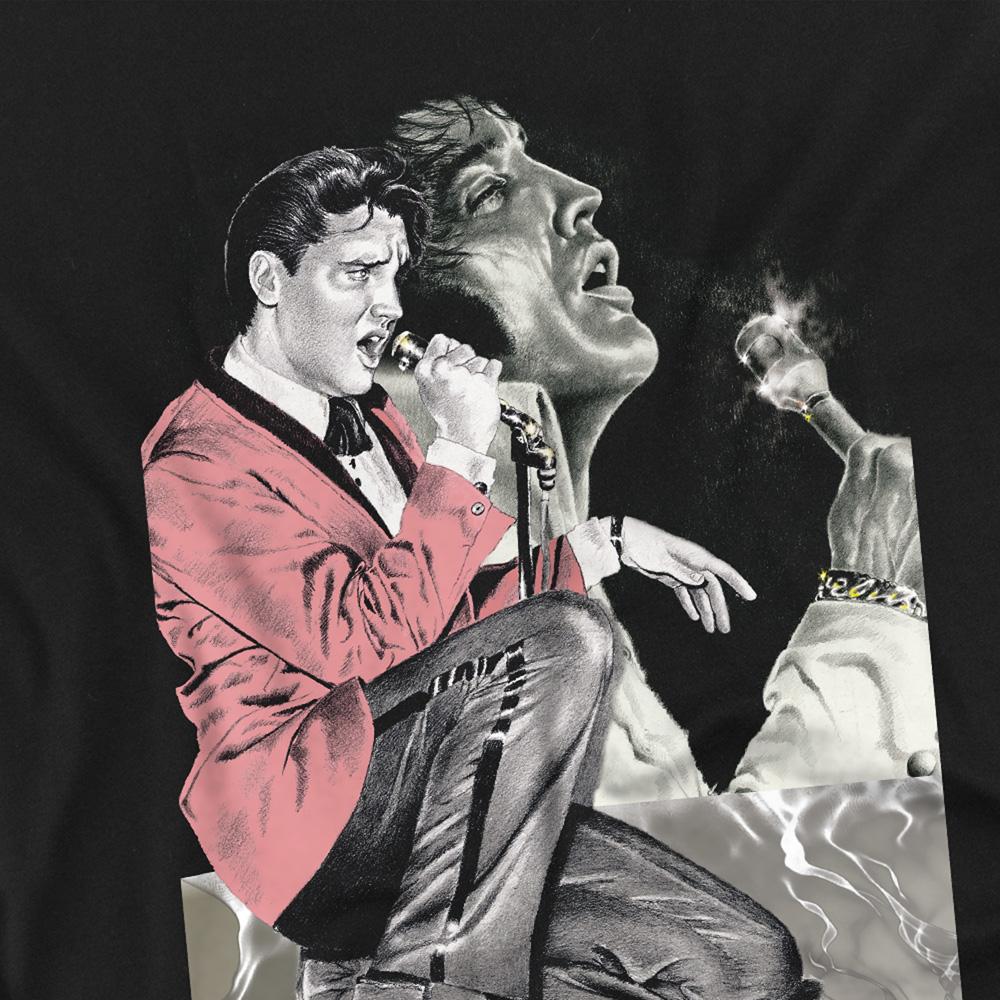 Black - Side - Elvis Presley Childrens-Kids Rock N Roll Smoke T-Shirt