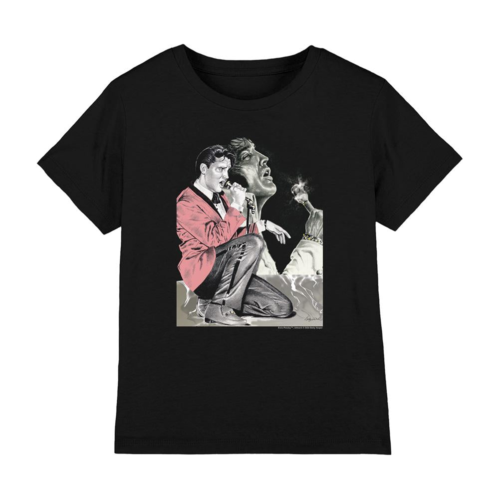 Black - Front - Elvis Presley Childrens-Kids Rock N Roll Smoke T-Shirt