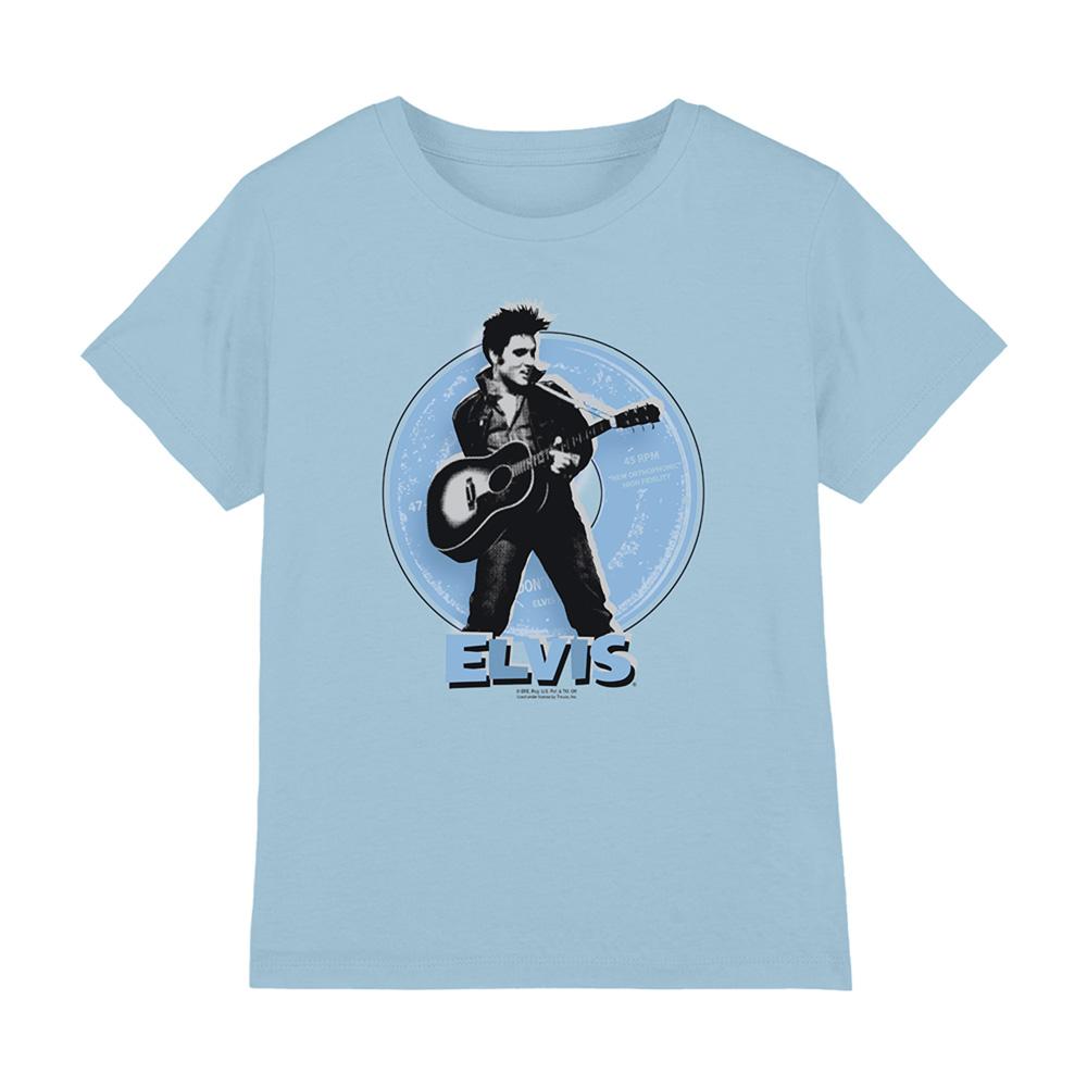 Light Blue - Front - Elvis Presley Childrens-Kids 45 Rpm T-Shirt
