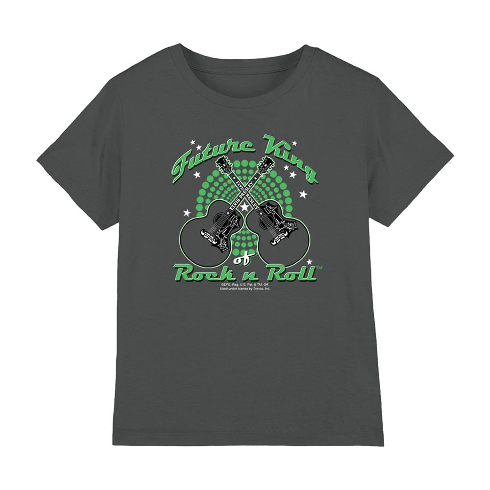 Charcoal - Front - Elvis Presley Childrens-Kids Future King T-Shirt