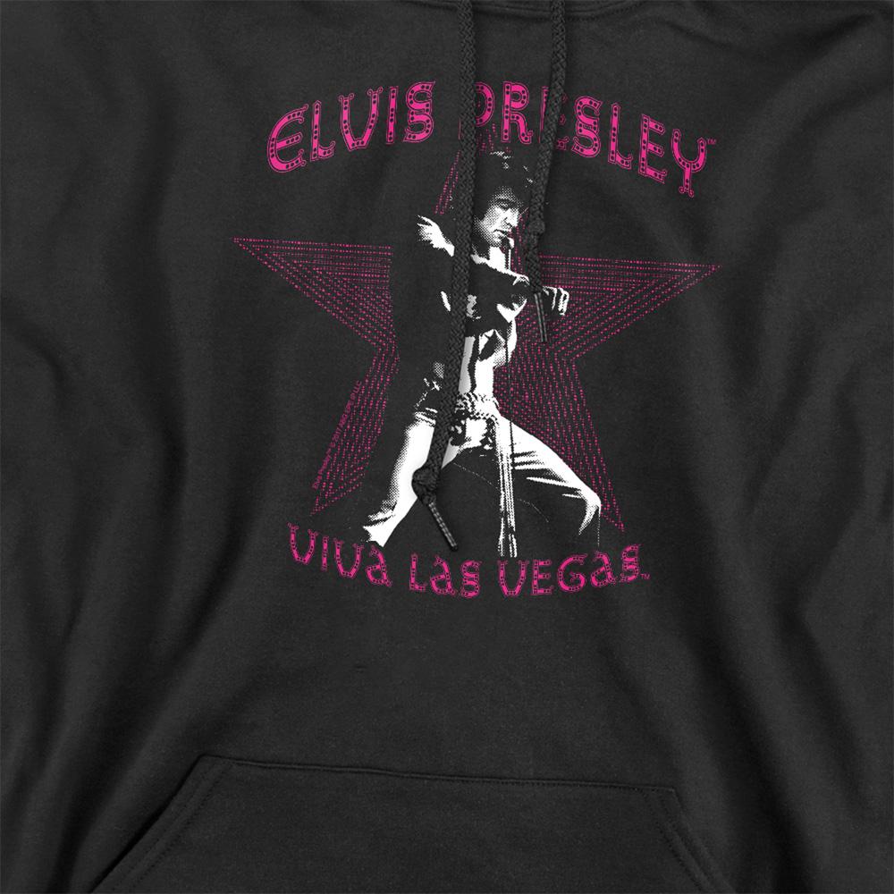 Black - Side - Elvis Presley Unisex Adult Viva Las Vegas Star Hoodie