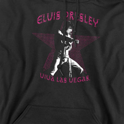Black - Side - Elvis Presley Unisex Adult Viva Las Vegas Star Hoodie