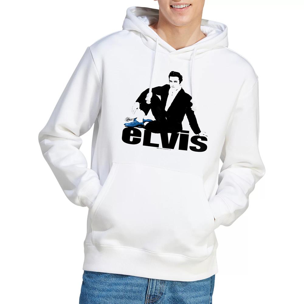 White - Lifestyle - Elvis Presley Unisex Adult Blue Suede Shoes Hoodie