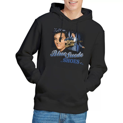 Black - Back - Elvis Presley Unisex Adult Blue Suede Shoes Hoodie