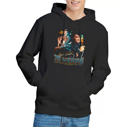 Black - Side - Elvis Presley Unisex Adult 75 Years Hoodie