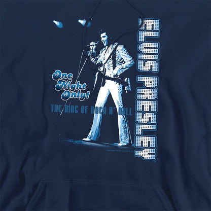 Navy - Side - Elvis Presley Unisex Adult One Night Only Hoodie
