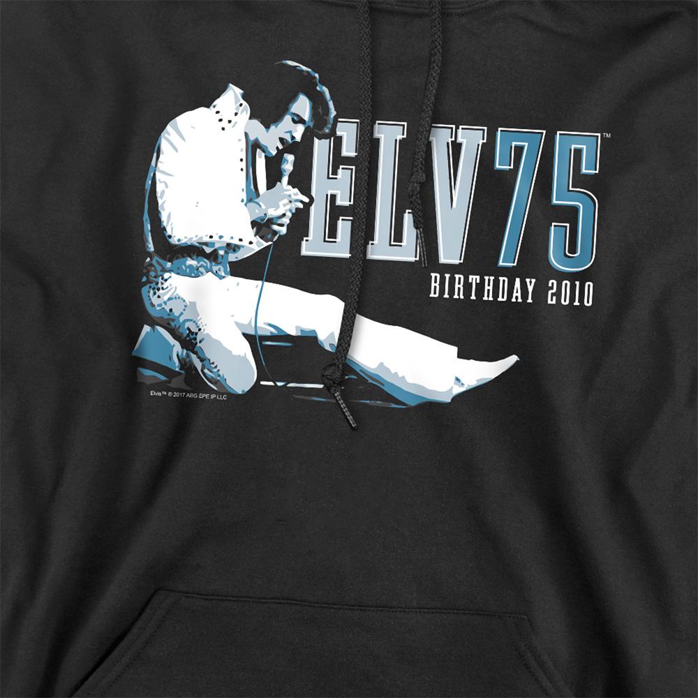 Black - Back - Elvis Presley Unisex Adult 75 Logo Hoodie