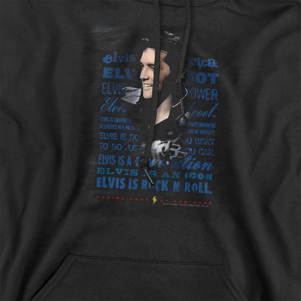 Black - Side - Elvis Presley Unisex Adult Icon Hoodie
