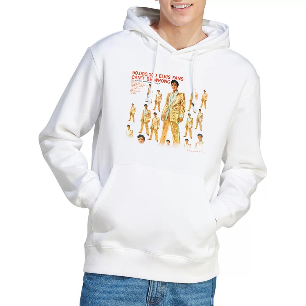 White - Back - Elvis Presley Unisex Adult 50 Million Fans Hoodie