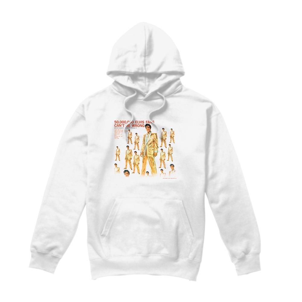 White - Front - Elvis Presley Unisex Adult 50 Million Fans Hoodie
