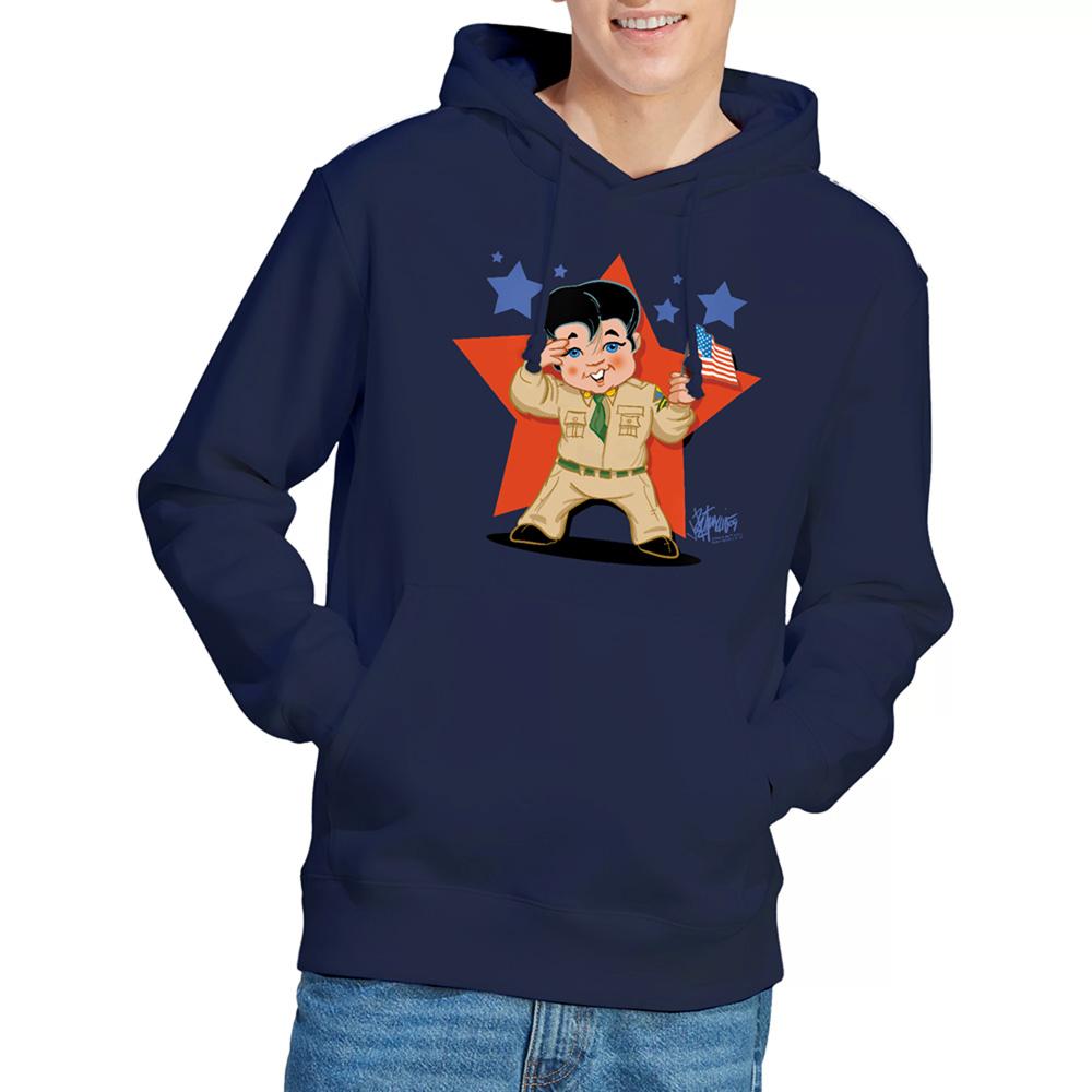 Navy - Back - Elvis Presley Unisex Adult Lil G I Hoodie