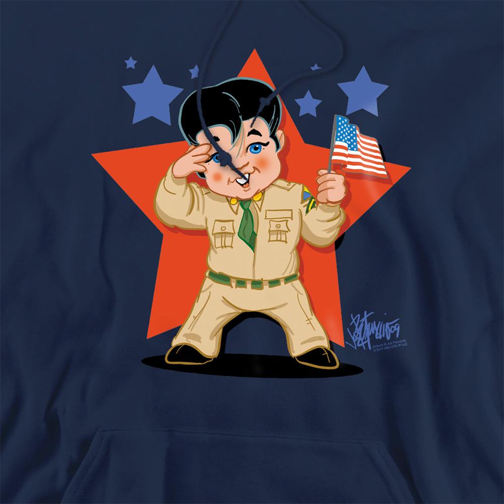 Navy - Side - Elvis Presley Unisex Adult Lil G I Hoodie