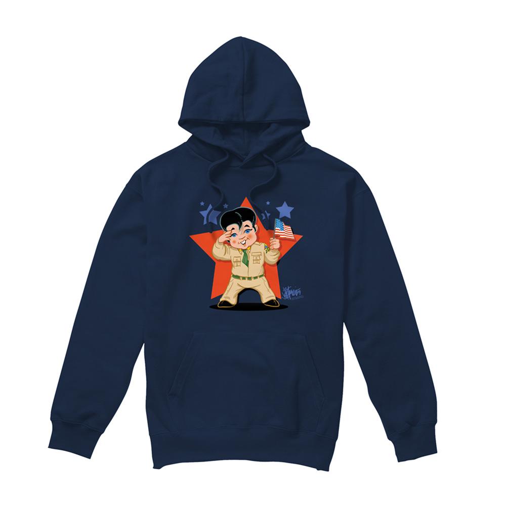 Navy - Front - Elvis Presley Unisex Adult Lil G I Hoodie