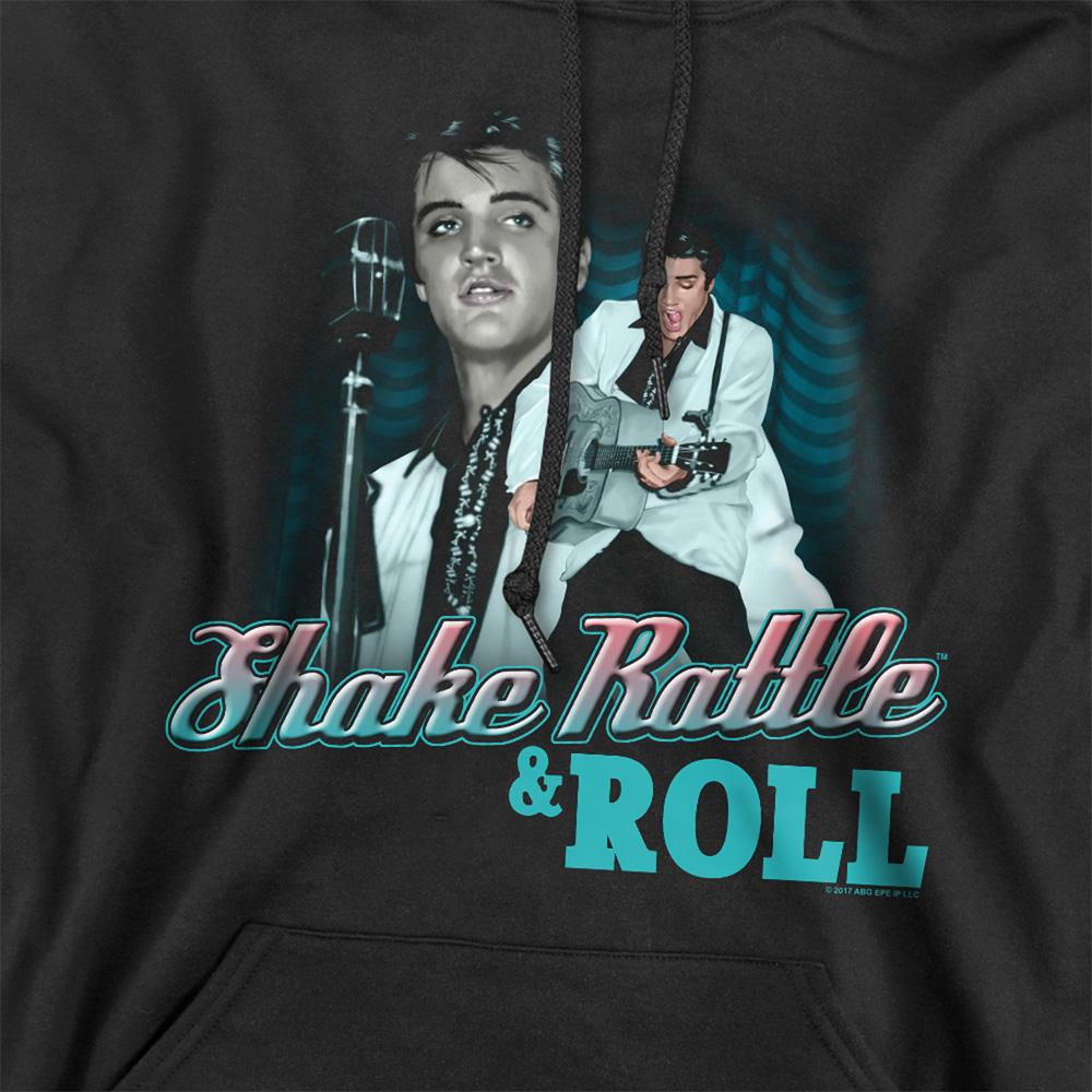Black - Side - Elvis Presley Unisex Adult Shake Rattle & Roll Hoodie