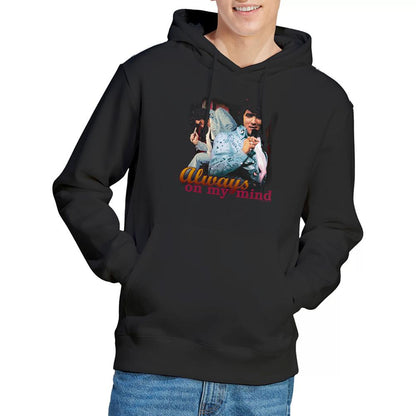 Black - Back - Elvis Presley Unisex Adult Always On My Mind Hoodie