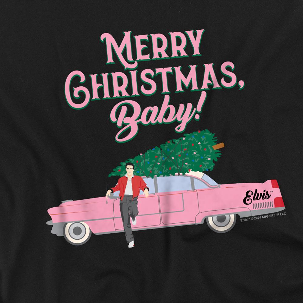 Black - Side - Elvis Presley Unisex Adult Merry Christmas Baby T-Shirt